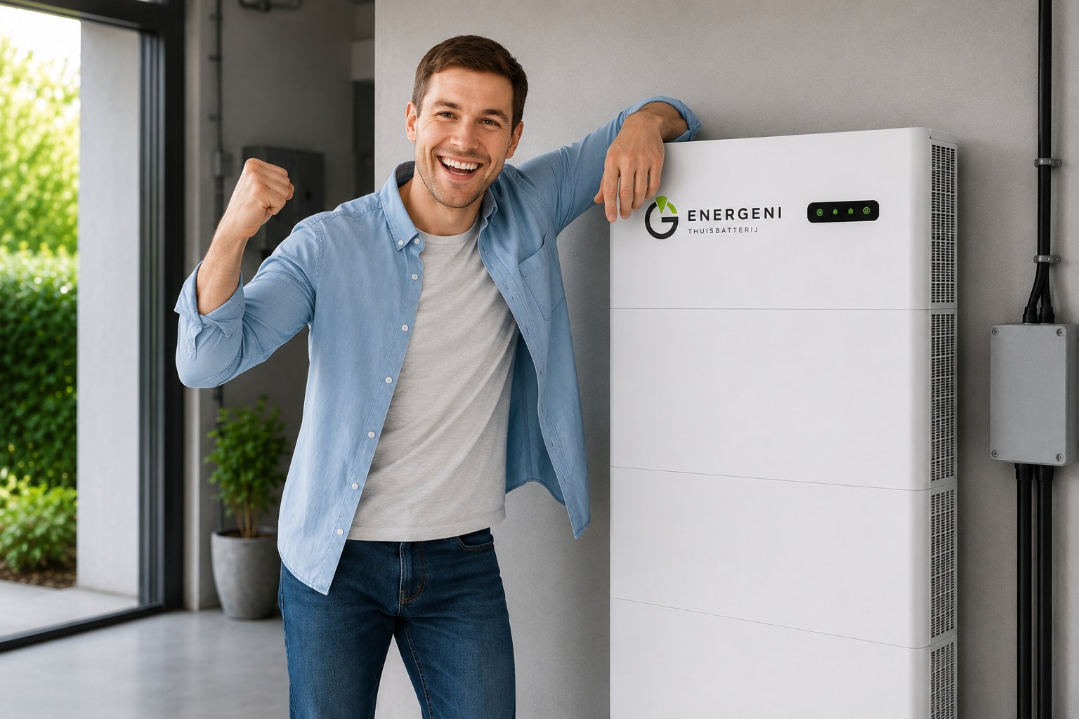 Tevreden klant bij zijn Nxtenergie thuisbatterij